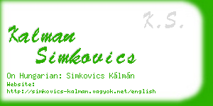 kalman simkovics business card